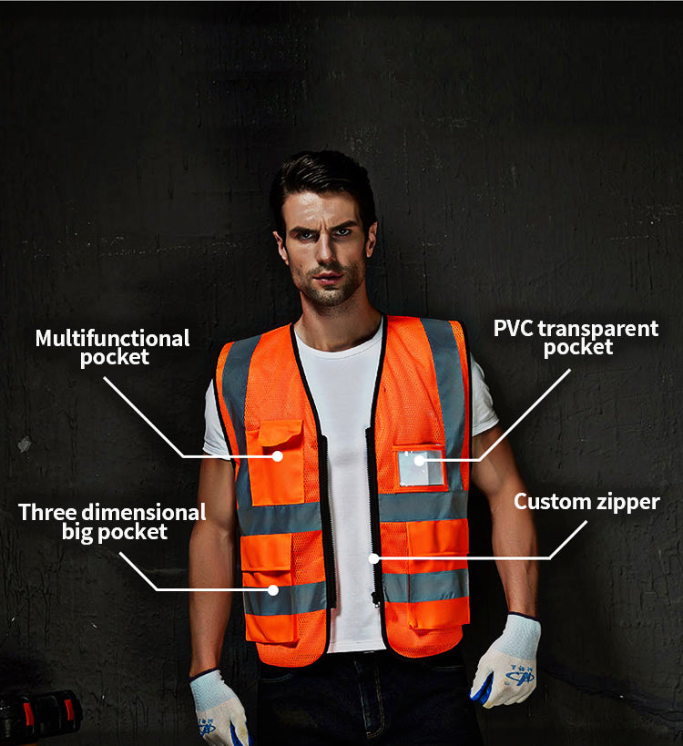 Reflective vest multi pockets for work(MJ-S12)