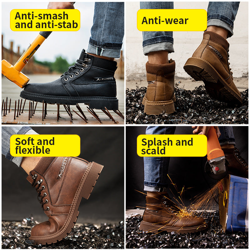 Venda imperdível botas de segurança indústria antiderrapante com biqueira de aço Kevlar entressola