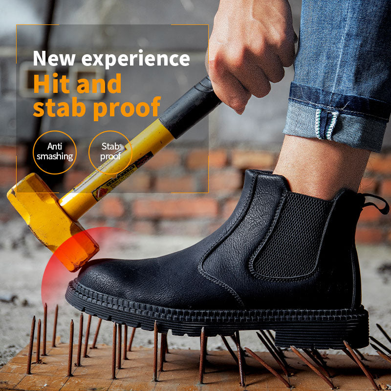 Botas Chelsea com biqueira de aço com placa intermediária em Kevlar de couro