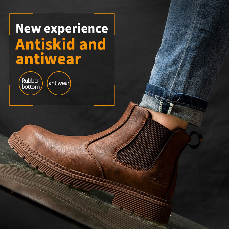 Botas Chelsea com biqueira de aço com placa intermediária em Kevlar de couro