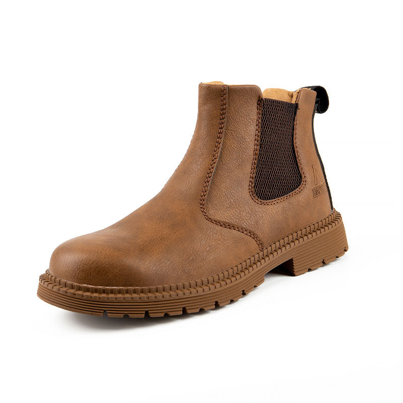 Botas Chelsea com biqueira de aço com placa intermediária em Kevlar de couro