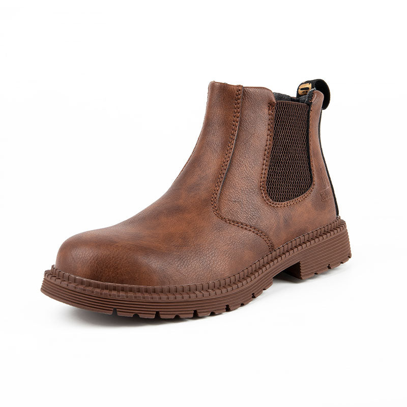 Botas Chelsea com biqueira de aço com placa intermediária em Kevlar de couro